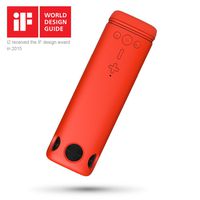 Puridea Red Portable Bluetooth Speaker with 24-Hour Playtime, 66-Foot Bluetooth Range & Built-in Mic, 3 in 1 Multi Outdoor Wireless Speaker with 8000mAh External Battery, Bike LED Flashlight