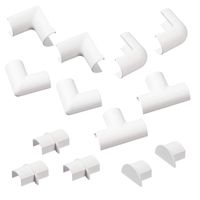 D-Line Cable Raceway Clip-Over Accessories | Join Multiple Channels of D-Line Cord Covers | Coupler and Connector Multipack (Small (Micro+), White)