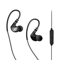 MEE audio X1 Wired In-Ear Sports Headphones with Microphone and Remote - Sweatproof Secure Fit Earphones for Running, Jogging, and Gym Workouts (Grey/Black)