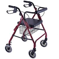 Handiy Folding Mobility Rollator Walker with 6-inch Wheels -by TIANTA (Color : Red)