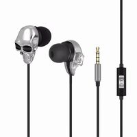 Earbuds with Microphone,Skull Headphones,yunlin 3.5mm in Ear Stereo Headset Super Bass Music Earphone Earbuds(Silver)