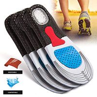 Yu2d 🌹🌹 Men and Women's Fashion Silica Gel Insoles Orthotic Sport Running Shoes Insoles （Black B）