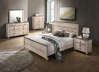 Roundhill Furniture Imerland Contemporary White Wash Finish Bedroom Set (6-Piece),