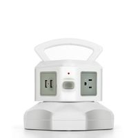 TNP Power Strip with USB Surge Protector - 3 AC Outlet + 2 USB Port Charger Charging Station Power Supply Adapter Multi Socket Plug Powerstrips Bar Stand Tower, Individual Switch, 6FT Extension Cord