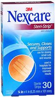 Nexcare Steri-Strip Skin Closure Strips 1/4 Inch X 4 Inches 30 Each (Pack of 3)