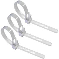 TOOHUI 100Pack 7.9"/20cm Releasable Cable Ties Natural/White, Reusable Adjustable Nylon Cable Zip Ties, Heavy Duty Plastic Wire Twist Ties, Premium Tie Wraps, Width: 0.3"/7.5mm