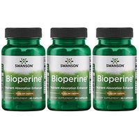 Swanson Bioperine Nutrient Absorption Enhancer 10 mg 60 Caps 3 Pack