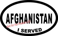Just For Fun 6.25 x 4 Afghanistan I Served Euro Vinyl Die Cut Decal Bumper Sticker, Windows, Cars, Trucks, laptops, etc