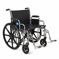 Medline MDS806900 Excel Extra-Wide Bariatric Wheelchair, 24" Wide Seat, Desk-Length Removable Arms, Swing Away Footrests, Chrome Frame