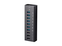 Monoprice 7-Port USB 3.0 Hub, Heavy Duty Aluminum, Plug and Play with 3 Charging Ports, AC Adapter