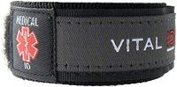 Abbax Medical Vital ID Waterproof Adjustable Bracelet for Adults (Charcoal Color)