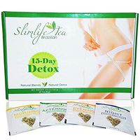 Brazilian Slimlife Tea - 15 Day Herbal Detox and Colon Cleanse Tea for Belly Fat - All Natural Ingredients (60 Tea Bags) (15 Day Detox)