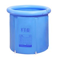 Youdepot Inflatable Portable Plastic Bathtub,PVC Bath Tub Portable Soaking Tub Inflatable Spa For Adult Bathroom With Air Pump Blue Large