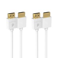 Pacroban Ultra Slim White HDMI Cable (10ft - 2pack) - Available in 1.5, 3, 6, 10, 15, 17 Feet