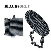 100% Cotton Sleeping Eye Mask Contoured Blindfold with Adjustable Head Strap Storage Bag Soft Eye Shade Deep Travel Rest Aid Relax Blocks Light Breathable Comfortable (One Strap) (Black+Grey)