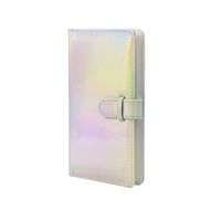 Ngaantyun Colorful Wallet Laser Photo Album for Fujifilm Instax Mini 9 8 90 8+ 26 7s Mini Liplay Instant Camera Film, Polaroid Snap Zip Z2300 PIC-300 3inch Films (96 Pocket) - Silver