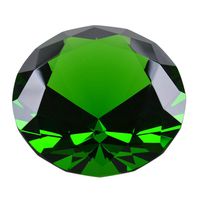 Zoogamo 2" / 60 mm Dark Green Diamond Shaped Glass Crystal Paperweight -Home Office Decor & Valentine's Day Gift Wedding Favors Centerpieces Decoration with Gift Box