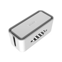NTONPOWER Power Strip Cover Cable Organizer Box with Smartphone Holder 12.2 X 5.4 X 5.1 inches Large Cord Management Container for Desk Surge Protector TV Computer Home Entertainment - Gray