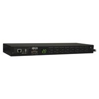 Tripp Lite 1.9kW Single-Phase Monitored PDU, 120V Outlets (8 5-15/20R), L5-20P/5-20P Adapter, 12 ft. Cord, 1U Rack-Mount, LX Platform Interface, TAA (PDUMNH20)