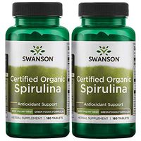 Swanson Certified Organic Spirulina 500 mg 180 Tabs 2 Pack