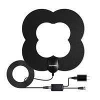 HD TV Antenna, 60+Long Miles Range Amplified Indoor Digital TV Antenna with Detachable Amplifier Signal Booster for Clear HD 1080P Free TV Channels, USB Power 16.5ft Long Long Coaxial Cable, Leaf Ante