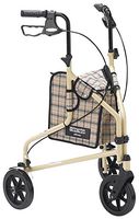 Drive Medical Winnie Lite Supreme Aluminum Three Wheel Rollator, Tan Plaid
