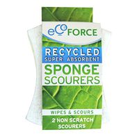 (10 PACK) - Ecoforce Recycled Non Scratch Sponge Scourers | 2ppk | 10 PACK - SUPER SAVER - SAVE MONEY