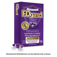 FDgard® for Functional Dyspepsia (Recurring Indigestion) Symptoms Including, Abdominal Discomfort, Difficulty Finishing a Meal, Bloating, Nausea, 36 Capsules