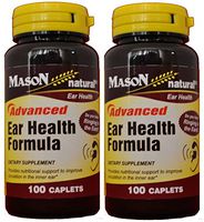 Mason Natural Advance Ear Health Formula Bioflavonoids Plus 100 Caplets per Bottle Pack of 2 Total 200 Caplets