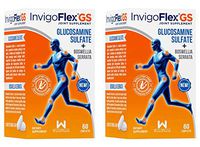 Glucosamine Sulfate (Shellfish Free, Sodium Free & Vegetarian Safe) Non GMO, Gluten Free - with Boswellia Serrata - Premium Joint Pain Relief Supplement by InvigoFlex® GS - 2 Pack
