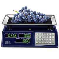 ZYY Electronic Scales，LED Double-Sided Screen HD Display Commercial Pricing 30kg/200g Precision Weighing Kitchen Supermarket Fruit （Blue）