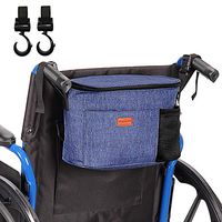 Wheelchair Bag for Back of Chair, Walker Bags for Drive Walker Travel, Walker Accessories Bag for Rollator Walkers Senior Elderly with Two Hooks