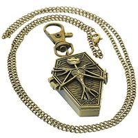 Skull Bone Tim Burton's Nightmare Before Christmas Pocket Quartz Men Japan Quartz Analog Vintage Stylish Casual Fob Watch with 1 PC Necklace 1 PC Clip