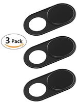 Webcam Cover Slide 0.27in Ultra Thin | Camera Lens Slider Cover | Complete Protection Against Surveillance, Protect Your Privacy, Fits Smartphones Tablets Macbooks Laptops - Black (3 Pack) By Spy Spot