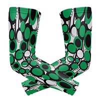 LEVEIS Green Point Arm Sleeves UV Protection for Men Women Sunblock Protective Gloves Running Golf Cycling Driving Long Arm Cover 1 Pair