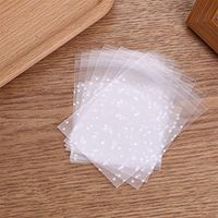 Sevenfly 100Pcs White Polka Dot Treat Bags Self Adhesive Candy Cookie Bags Clear Cellophane Bags For Bakery Biscuit Dessert Wedding Favors(1010cm)