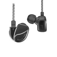 BQEYZ Earphone K2 Hybrid Dynamic with Banlance Armature in Ear HiFi Stereo Metal Shell Sport Headphones Black Without Mic
