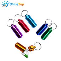 Fenleo Waterproof Aluminum Alloy Pill Box Case Bottle Cache Drug Holder Keychain Medicine Container 6 Pcs Colorful