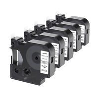 Replace Dymo D1 Label Tape 45013 S0720530, Compatible for DYMO LabelManager 160 210D 260P 280 360D 420P 450D Label Maker,1/2 Inch (12mm) x 23 Feet (7m) Black on White, 5 Pack