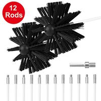 Dryer Vent Cleaning Brush Duct Brush Cleaner Kit, Fireplace Chimney Brushes Lint Remover, Extends Up to 16 Feet, Use with or Without a Power Drill, 12 Flexible Nylon Rods, 2 Synthetic Brush Heads