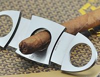 2 Pcs Pocket Cigar Cutter Knife Double Blades Scissors Classic Comfortable Grip Type.