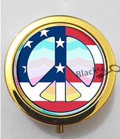 BlackKey Peace Sign 3-Compartment Decorative Pocket Gift Box Case Organizer for Pill, Color 2-66