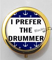BlackKey I Prefer the Drummer 3-Compartment Decorative Pocket Gift Box Case Organizer for Pill, Color 2 -626