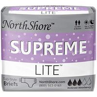 NorthShore Supreme Lite Tab-Style Briefs, Purple, Large, Pack/15