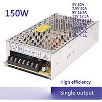Utini 150W Switching Power Supply Adjustable 110/220vac to dc 5v 7.5v 9v 12v 13.5v 15v 24v 27v 48v PSU Transformer S-150 - (Output Voltage: 24v)