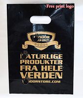 200pcs (Free Printing) 20x30cm Custom Print Plastic Bags,Packaging Gift Bag for Shopping Garment Handle Carrier Logo Brand Designed PE Bags Wholesale (Red)