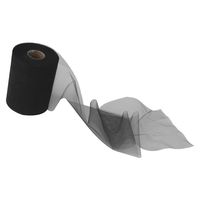 PIXNOR 6 Inch x 100 Yards Tulle Roll Spool Tutu Skirt Fabric Wedding Party Gift Bow Craft(Black)