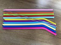 LIFNY REGULAR SIZE Silicone Straws Reusable Straws 12Pcs for 30&20 OZ Yeti/Rtic/Ozark Tumblers + 6Pcs Brushes+ 1 Linen Pouch