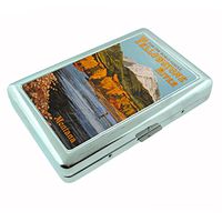 Perfection In Style Metal Silver Cigarette Case Vintage Fishing Design 013