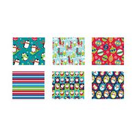 Bundle of 6 Rolls of Christmas Gift Wrapping Paper - Juvenile - 180 Total Sq Ft of Xmas Wrap